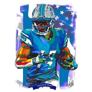 Amon Ra St Brown Detroit Lions Football Sports Poster Print Wall Art 18x24